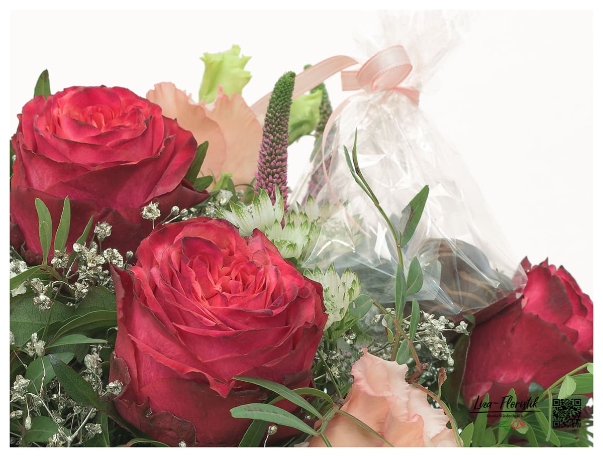 Blumen Lieferservice - Rosen und Schokolade - Detail -
