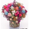 Blumenstrauß zum Geburtstag mit verschiedenen Rosen, Santini, Anemone, Kamille, Gerbera, Wachsblumen, Nelken,