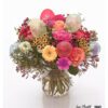 Blumenstrauß mit Rosen, Kamille, Gerbera, Santini, Ranunkeln, Wachsblumen und Ballons