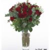 Rote Rosen, Thlaspi und Eukalyptus