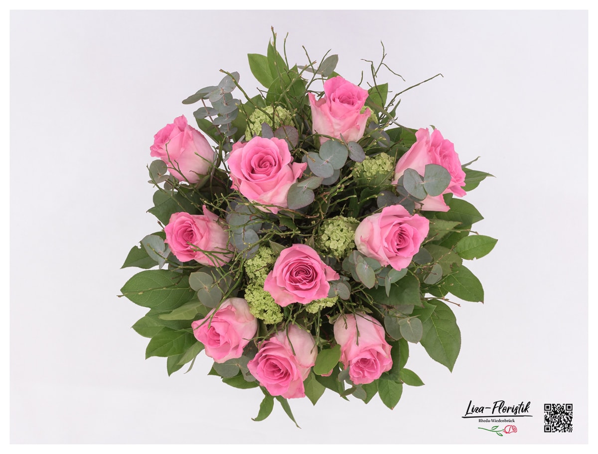 Blumenstrauß mit pinken Rosen  - Detail -