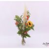 Blumenstrauß mit Lampionblumen, Mohn, Craspedia, Pampasgras, Sonnenblume und Protea
