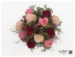 Blumenbouquet zum Geburtstag mit Rosen - Detail