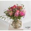 Geburtstagstrauß mit Amaryllis, Rosen, Misteln, Eukalyptus, Schleierlraut und Ballons