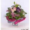 Opulenter Strauß mit Lilien, Rosen, Hortensien, Eukalyptus und rosa Schleierkraut zum Geburtstag