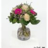 Blumenstrauß mit Premium Rosen, Gerbera, Schleierkraut, Wachsblumen und Kamille